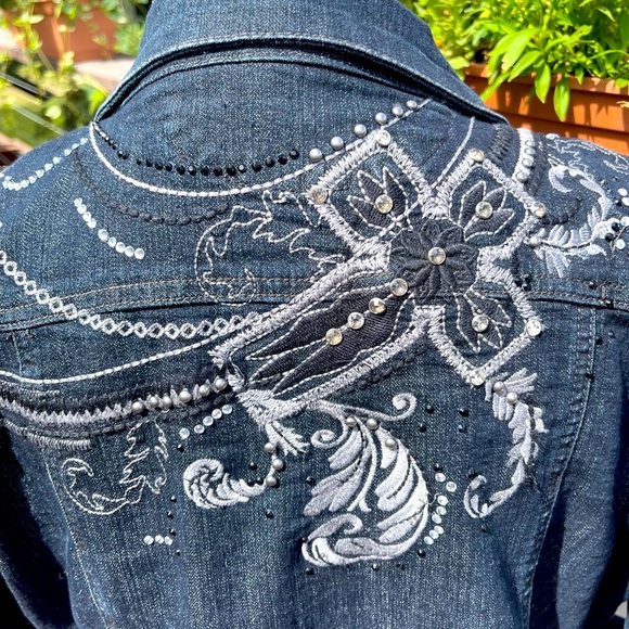 ETHYL Jackets & Blazers - ETHYL - Embellished dark denim jacket
